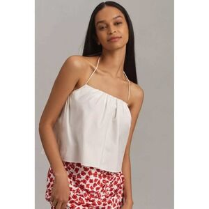 NEW Reformation x Anthropologie Addy Square-Neck Halter Top White Women's XL